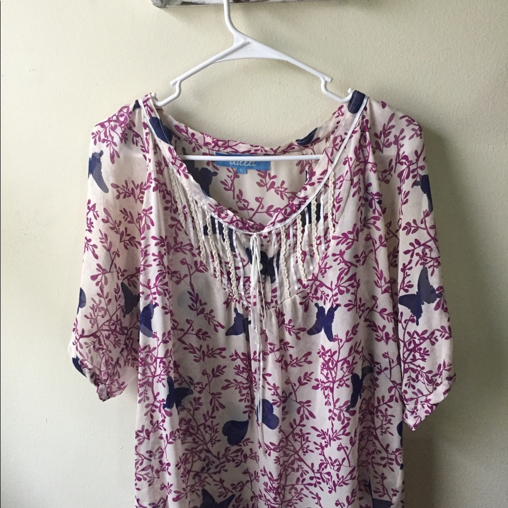 Butterfly print blouse